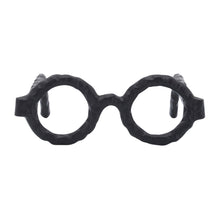 Aluminum Glam Round Glasses Sculpture - Black, 7 in.