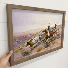 Vintage Buccaroos - Vintage Cowboy Canvas Art - Wood Framed : 12x18" Medium Canvas Art with Thick Wood Frame
