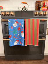 Holiday Mix: Reversible Hand Towel: Blue / 19x29in