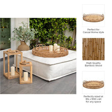 Woven Serving Trays with Handles Set of 2 - Brown, 24/30 in.