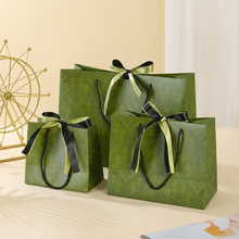 Vintage Pattern Black Green Bow Tie Paper Gift Bag w/ tissue: Large
