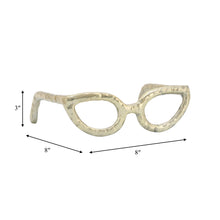 Aluminum Abstract Cat Eye Glasses Sculpture - Gold, 7 in.