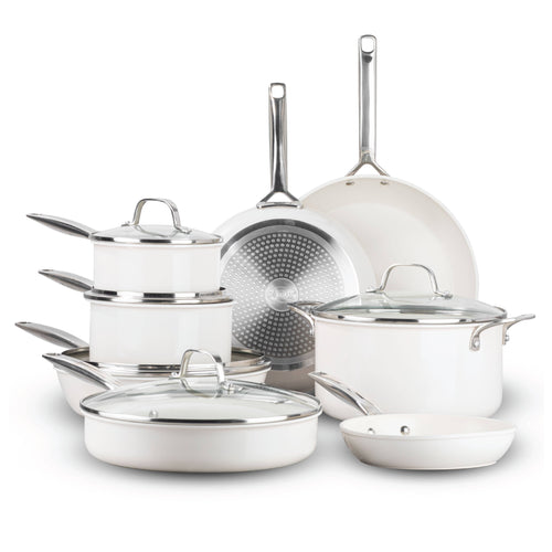 Gotham Steel Pro Natrual 13pc Aluminum Nonstick in Cream