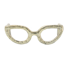 Aluminum Abstract Cat Eye Glasses Sculpture - Gold, 7 in.