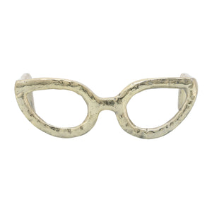 Aluminum Abstract Cat Eye Glasses Sculpture - Gold, 7 in.