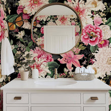 Floral Fantasy Blooms & Butterflies — Bold Florals Luxury Wallpaper Mural: Sample/Swatch / Peel-stick