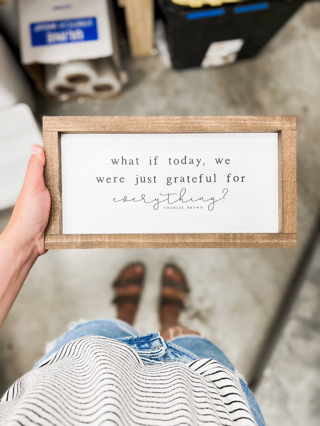 What If Today, We Were Just Grateful | Home Decor: White / Light Oak / 13x7