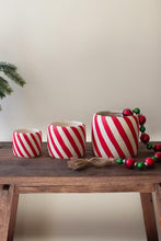 Set of 3 Concrete Candy Cane Planters