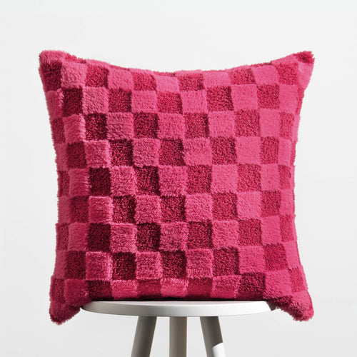 Check It Boucle Fleece Cushion Pinky Crush: Pinky Crush / Polyester Filled / 45 x 45cm
