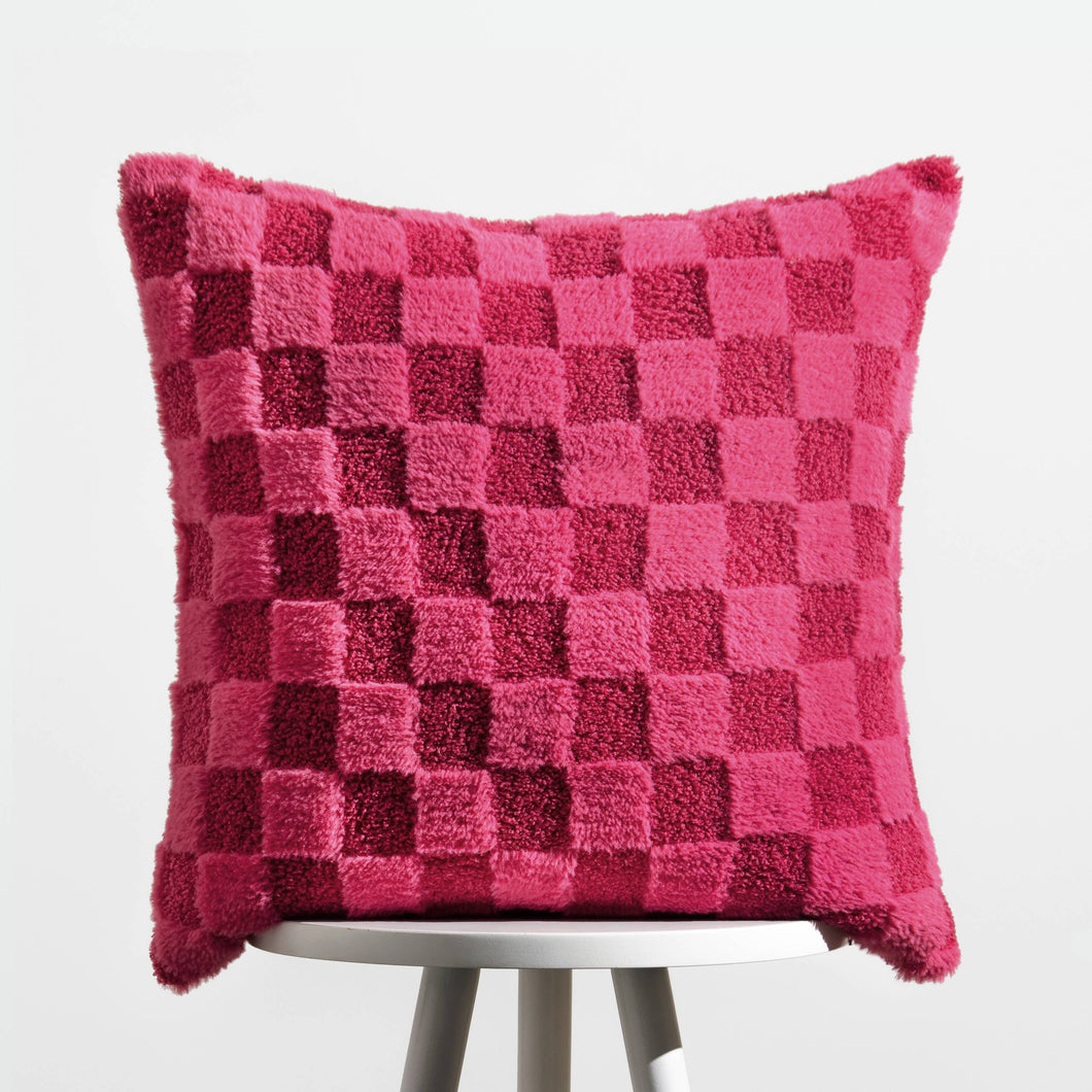 Check It Boucle Fleece Cushion Pinky Crush: Pinky Crush / Polyester Filled / 45 x 45cm