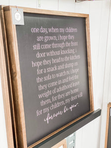 One Day When My Children | Mother's Day Gift: White / Light Oak / 9x9"