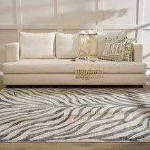 Gray Ecorse Zebra Print Area Rug: 7'10" x 10'3" Rectangle
