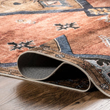 Judy Traditional Persian Machine Washable Area Rug: Rust / Rectangle / 4' x 6'