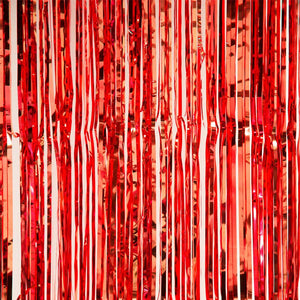 Metallic Backdrop Curtain 36" x 96" - Red: Red