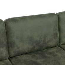 Olive Faux Leather Modular Sectional Sofa, 6 Seat Corner Cou: Default
