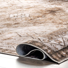 Belle Washable Geometric Area Rug: Beige / Rectangle / 5' x 8'