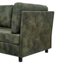 Olive Faux Leather Modular Sectional Sofa, 6 Seat Corner Cou: Default