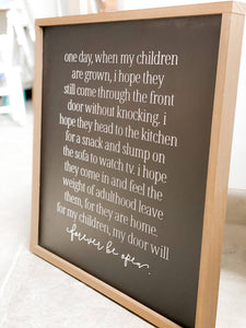 One Day When My Children | Mother's Day Gift: White / Light Oak / 9x9"