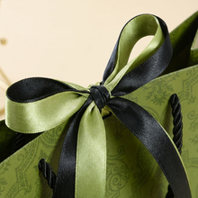 Vintage Pattern Black Green Bow Tie Paper Gift Bag w/ tissue: Large