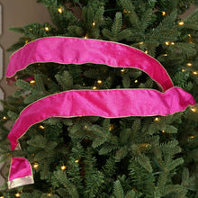 57R1263- Velvet Wired Ribbon-2.5inx10YD-Fusia Pink/Gold Wire