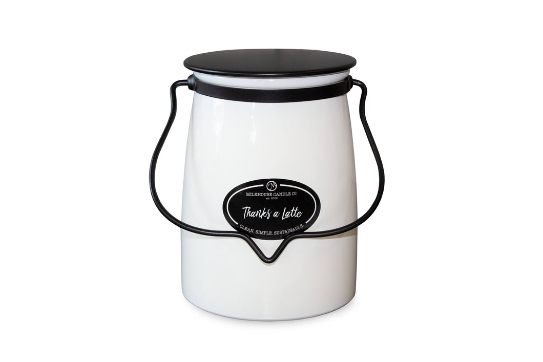 22 oz Butter Jar Candle: Thanks a Latte