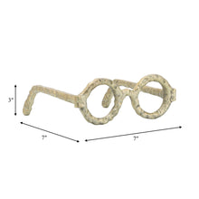 Metal Abstract Eyeglasses Sculpture Home Decor - Gold, 3 in.