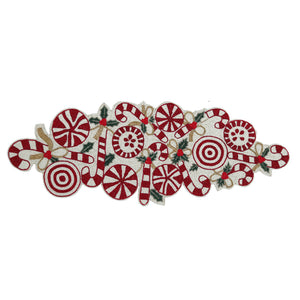 Candy Cane Beaded Table Runner