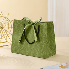 Vintage Pattern Black Green Bow Tie Paper Gift Bag w/ tissue: Large