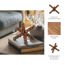 Mango Wood Beaded Jack Decorative Sculpture - Brown, 6 in.