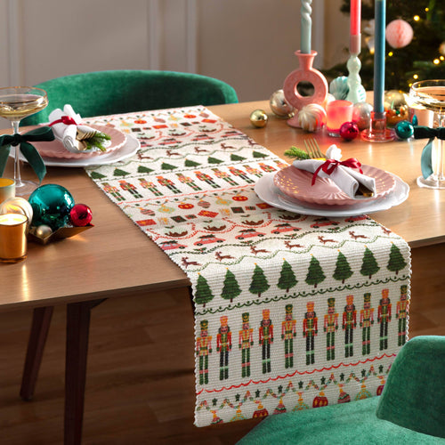 Christmas Celebration Festive Table Runner Multicolour: Multicolour / 35 x 180cm