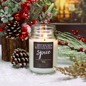 13 oz Mason Jar Candle: Winterberry Spice