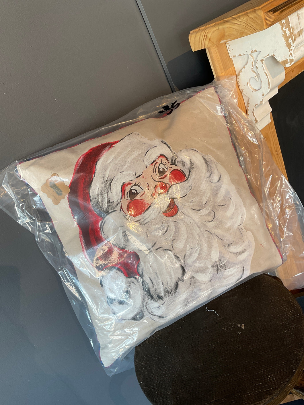 Santa painted pillow