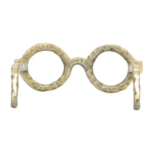 Metal Abstract Eyeglasses Sculpture Home Decor - Gold, 3 in.