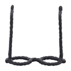 Aluminum Glam Round Glasses Sculpture - Black, 7 in.