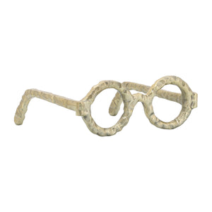 Metal Abstract Eyeglasses Sculpture Home Decor - Gold, 3 in.