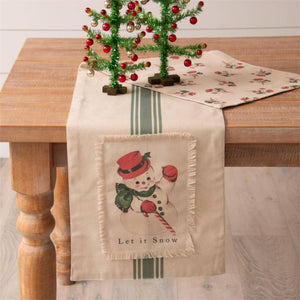Reversible Table Runner - Vintage Snowman