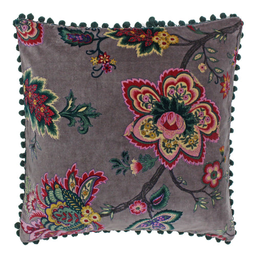 Palampur Velvet Cushion Mink: Mink / Polyester Filled / 50 x 50cm