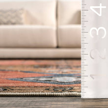 Judy Traditional Persian Machine Washable Area Rug: Rust / Rectangle / 4' x 6'