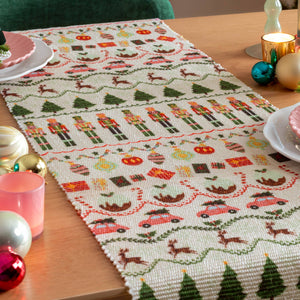 Christmas Celebration Festive Table Runner Multicolour: Multicolour / 35 x 180cm