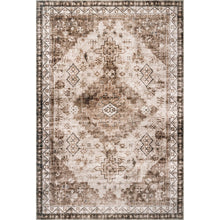 Belle Washable Geometric Area Rug: Beige / Rectangle / 5' x 8'