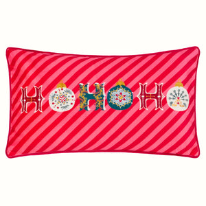 HoHoHo Velvet Piped Cushion Red: Red / Polyester Filled / 30 x 50cm