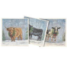 Snowy Cows Swedish Dishcloth Set