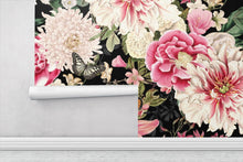 Floral Fantasy Blooms & Butterflies — Bold Florals Luxury Wallpaper Mural: Sample/Swatch / Peel-stick