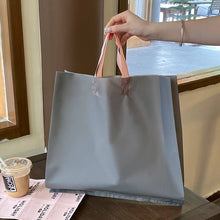 50pcs, Dual-colors Premium Frosted square PVC Gift Bags: Medium / Pink