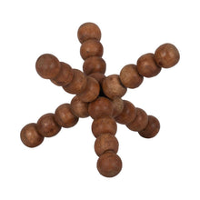 Mango Wood Beaded Jack Decorative Sculpture - Brown, 6 in.
