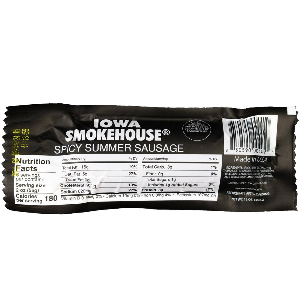 12 oz Summer Sausage Spicy (12/case)