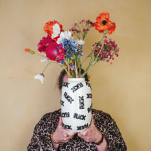 Vase - 'FUCK' - Ceramics - White/Black -  17x17x27cm