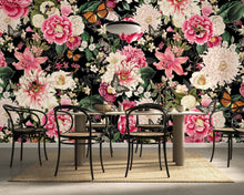 Floral Fantasy Blooms & Butterflies — Bold Florals Luxury Wallpaper Mural: Sample/Swatch / Peel-stick