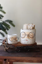 Set of 2 Concrete Santa Planters