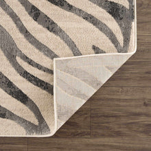 Gray Ecorse Zebra Print Area Rug: 7'10" x 10'3" Rectangle